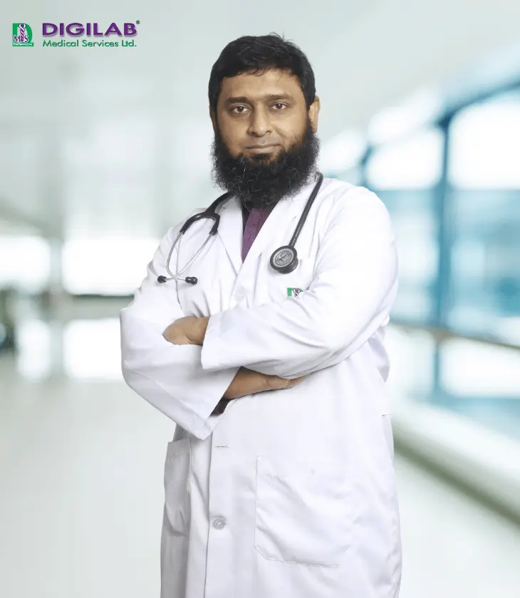 মেডিসিন কার্ডিওলজি এবং ডায়াবেটিস বিশেষজ্ঞ এমবিবিএস, এফসিপিএস (পার্ট-২, মেডিসিন), পিজিটি (কার্ড), সিসিডি (বারডেম) বারডেম জেনারেল হাসপাতাল, শাহবাগ, ঢাকা।