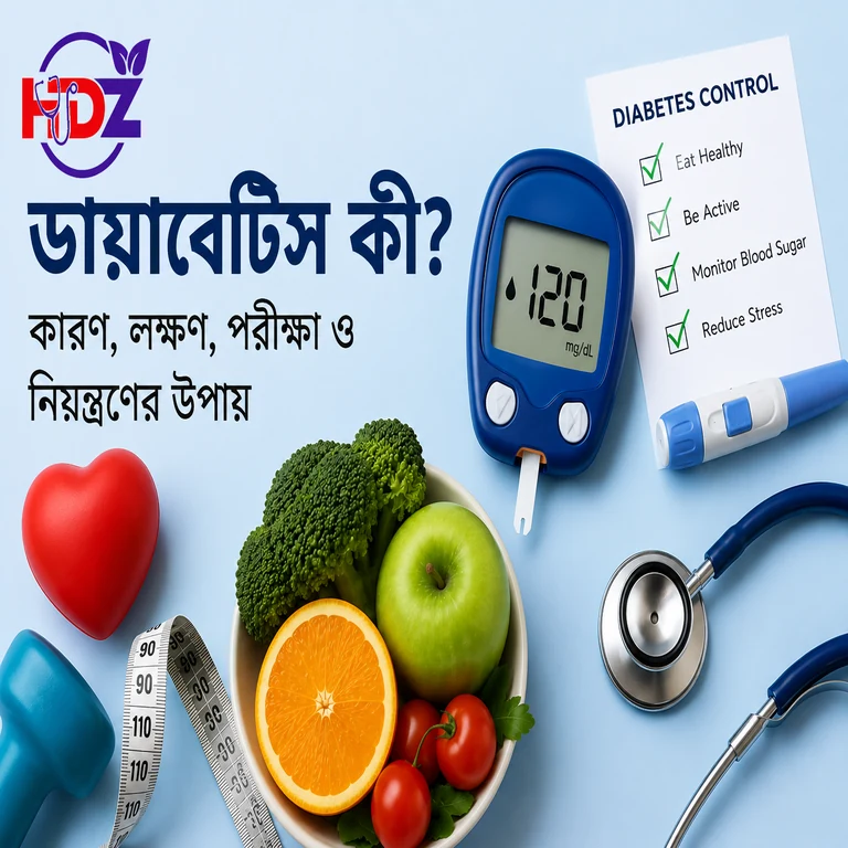 ডায়াবেটিস কী? কারণ, লক্ষণ, পরীক্ষা ও নিয়ন্ত্রণের উপায়