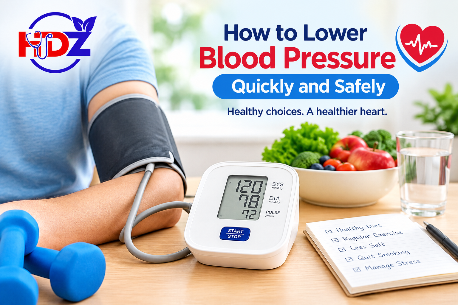 How to lower blood pressure safely with a blood pressure monitor