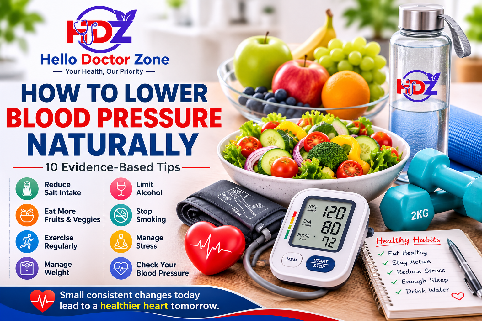 How to lower blood pressure naturally with healthy lifestyle changes