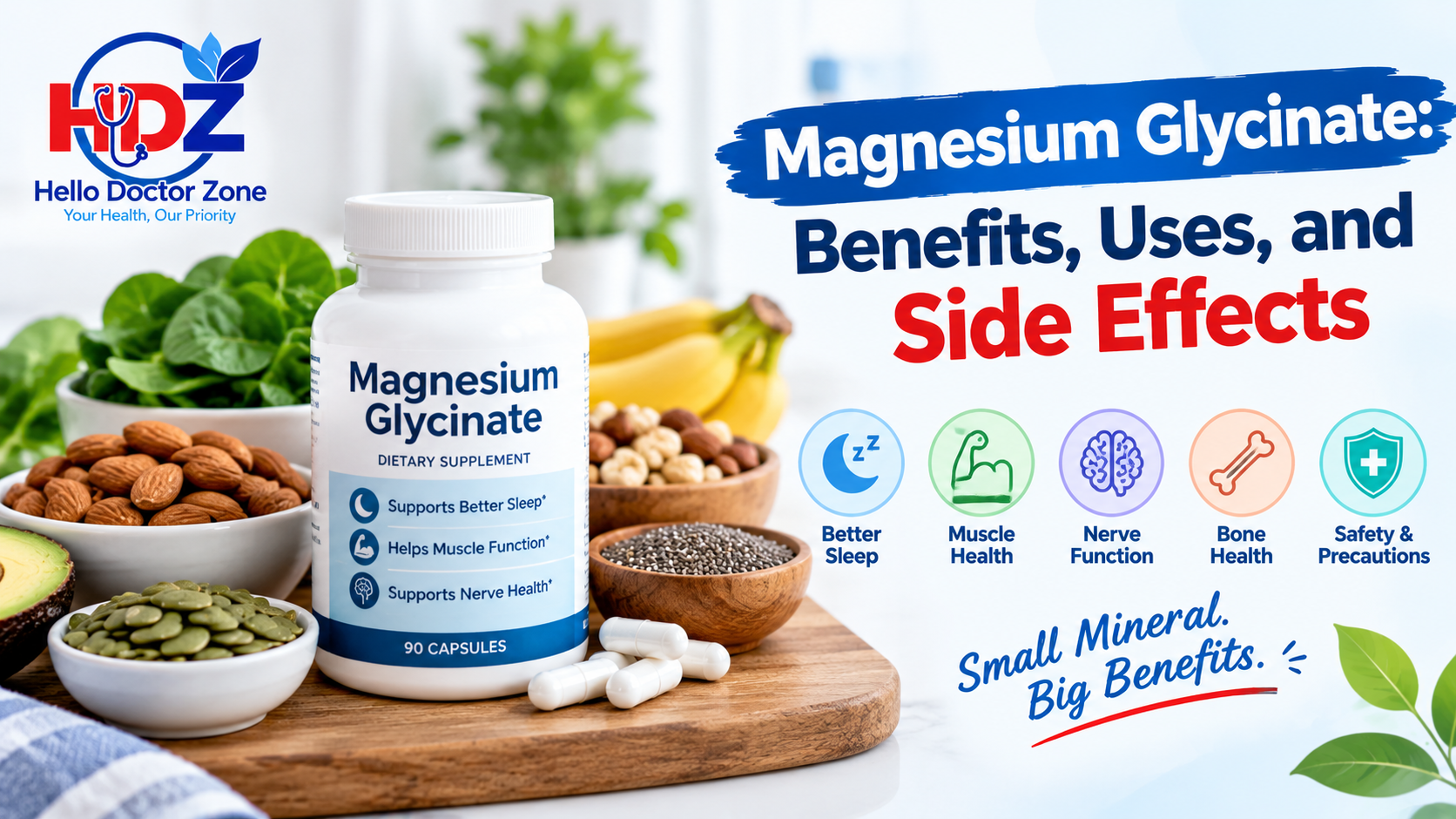 Learn about magnesium glycinate, its potential benefits, safety considerations, and side effects.